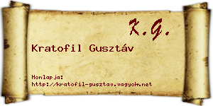 Kratofil Gusztáv névjegykártya