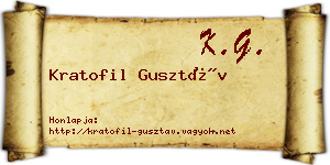 Kratofil Gusztáv névjegykártya