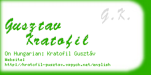 gusztav kratofil business card