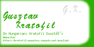 gusztav kratofil business card